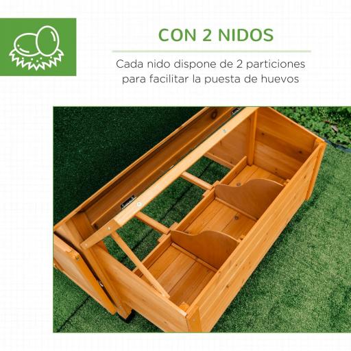 Gallinero para Exterior 150x100x96,5 cm Gallinero de Madera con 2 Nidos Bandeja Extraíble Techo Abatible Natural [3]