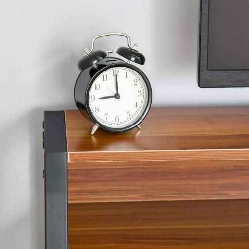 Escritorio Mesa de Ordenador 84x45x85cm con Encimera de Madera y Patas de Metal Estilo Moderno para Oficina Nogal [7]