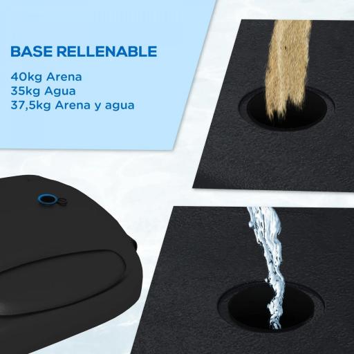 Canasta de Baloncesto para Exterior con Altura Ajustable 216-277 cm Ruedas y Base Rellenable Negro [6]