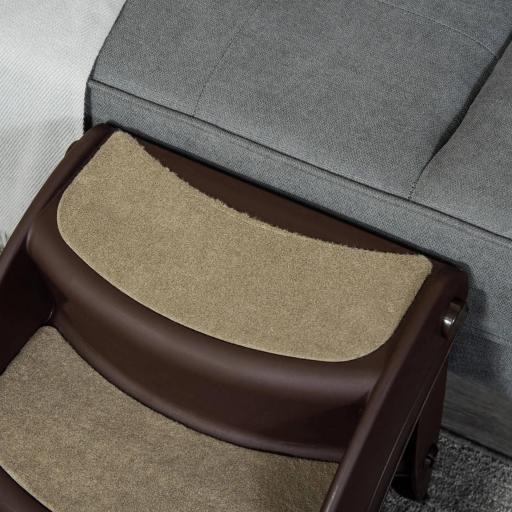 Escalera para Mascotas de 3 Peldaños Plegable Escalón para Perros Gatos para Cama Sofá 49x38x38 cm Marrón [6]