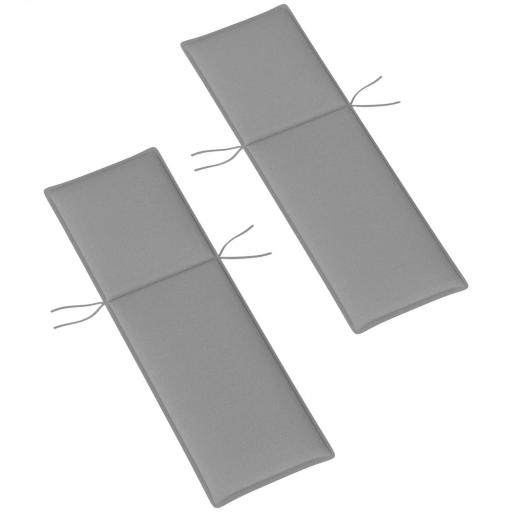  2 Cojines para Tumbonas de Jardín con Protección UV Resistentes a Salpicaduras 193x58x6 cm Gris [8]