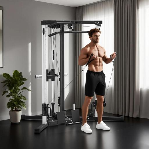 Máquina de Multiestación Musculación Entrenamiento Carga 120 kg 170x139x200 cm Negro [3]