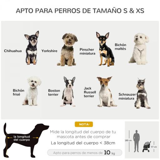 Carrito para Mascotas con 2 Puertas Ventana de Malla Cesta de Almacenamiento Cuerda de Seguridad 80x44,5x97 cm Negro [4]