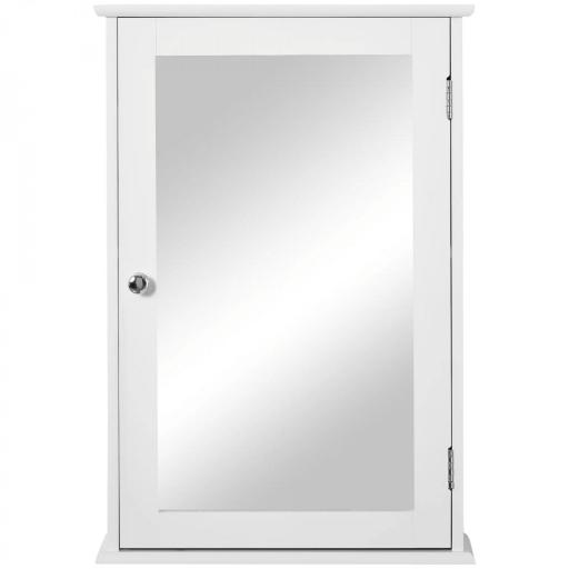 Armario con Espejo para Baño con 1 Estente de Almacenamiento 41x14x60 cm Blanco [7]