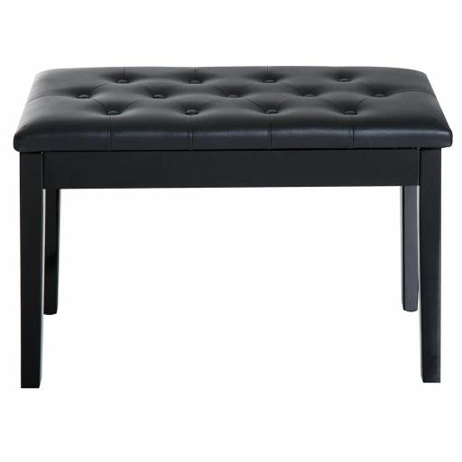 Taburete de Piano Banco de Teclado con Espacio de Almacenamiento Bajo del Asiento de Cuero Sintético 76x36x50 cm Negro [6]