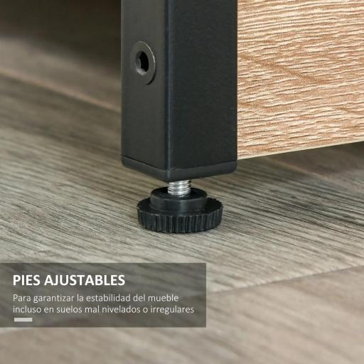 Estantería para Libros con Múltiples Estantes Abiertos y Doble Puerta Librería con Marco de Metal 80x35x97 cm Natural [5]