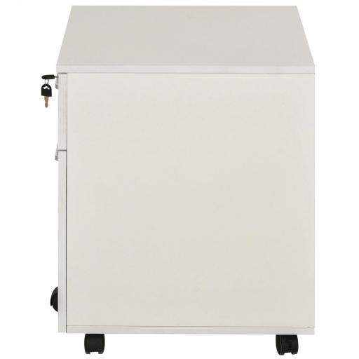 Cajonera de Oficina con Ruedas Mueble Archivador con 2 Cajones para Documentos en Tamaño A4 Cerradura 40x49x58 cm Blanco [7]