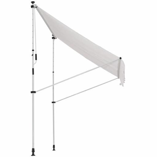 Toldo Manual Retráctil 200x150x170-280 cm para Balcón y Terraza con Altura Ajustable con Manivela Blanco [7]