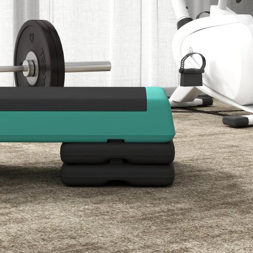 Step de Aeróbic Step para Fitness Antideslizante Altura Regulable 3 Niveles 77x36x20,5cm Verde y Negro [7]