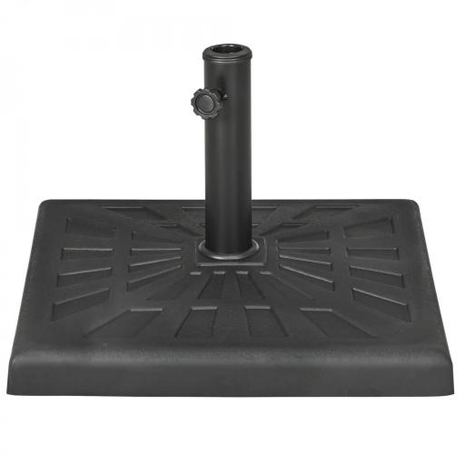Base para Sombrilla de Resina 19 kg para Mástil de Ø32/38/48 mm para Jardín Terraza Patio 51x51x32 cm Negro [10]