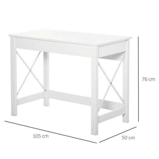 Mesa Escritorio Estilo Moderno Escritorio Fácil de Montar Mesa de Ordenador para Oficina Dormitorio Estudio 105x50x76 cm Blanco [1]