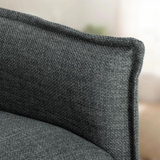 Sofá de 2 Plazas Tapizado en Lino con Acolchado Grueso, Diseño Capitoné para Espacios Pequeños 131x75x85 cm Gris Oscuro [6]