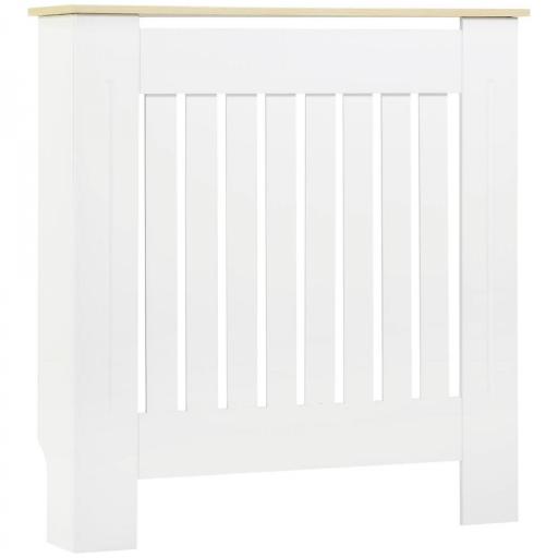 Cubreradiador de MDF Cubierta para Radiador para Salón Dormitorio Pasillo 78x19x83 cm Blanco [2]