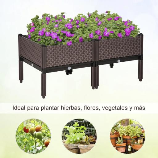 Juego de 2 Jardineras Exterior Grandes de Acero Galvanizado Huertos Urbanos para Terraza Jardín 100x50x30 cm Verde [3]