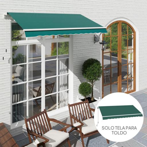 Techo de Repuesto para Toldo 282x250 cm con Protección UV 50+ Impermeable para Patio Terraza Jardín Verde [7]