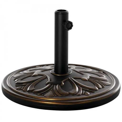 Soporte para Parasol Redondo de HDPE y Cemento Peso 13 kg para Poste de Paraguas de Ø35/38/48 mm Ø48x34 cm Bronce [8]