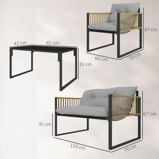 Conjunto de Jardín Exterior de Ratán Sintético con 2 Sillones 1 Sofá de 2 Plazas 1 Mesa de Centro y Cojines Crema [1]