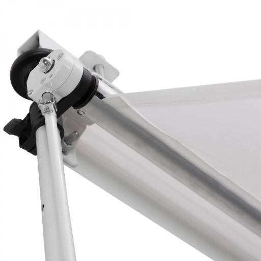 Toldo Manual Retráctil 300x150x170-280 cm con Altura Ajustable Manivela y Protección Solar para Terraza Blanco [6]