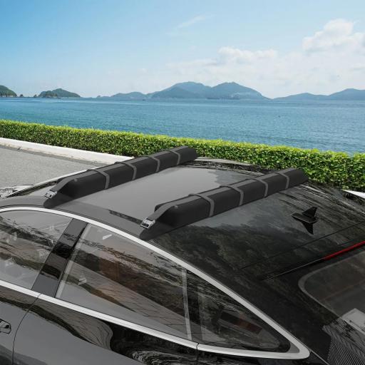 Barras de Transversales de Techo de Coche Baca Portaequipajes con Función Autoinflable Carga máx.75 kg 89x12x8 cm Negro