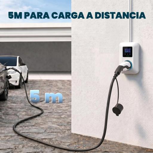 Cargador para Coche Eléctrico Tipo 2 2,2kW 32A Modo 3 Trifásico 5m IP65 con Bolsa y Paño de Limpieza para EV y PHEV Negro [8]