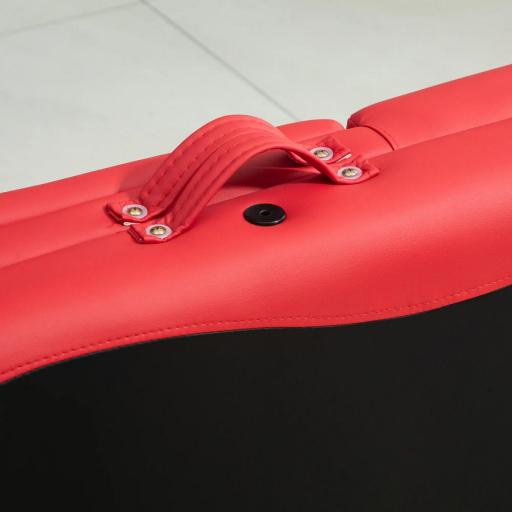 Camilla Masaje Plegable, Camilla Estética Profesional de Aluminio con Altura Ajustable, 3 Zonas, Reposacabezas, Reposabrazos, para Tatuaje, Fisioterapia, Negro y Rojo [8]