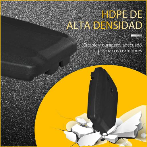 Base de Sombrilla con 2 Ruedas Rellenable de Agua 60 kg Arena 68 kg o Mixto 75 kg 80x60x17 cm Negro [4]