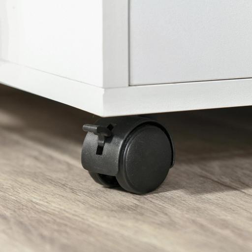 Mueble con Ruedas Armario de Oficina Multifuncional con Estantes con Amplio Espacio de Almacenaje 60x50x65,5 cm Blanco [5]