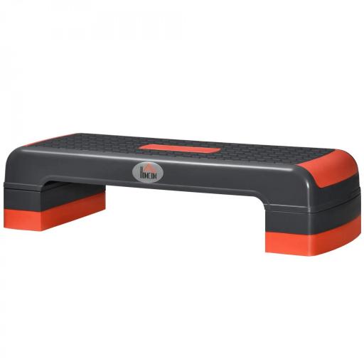 Plataforma Step para Deporte y Gimnasia con Altura Regulable en 10/15/20 cm Carga 150 kg 78x28x20 cm Gris y Rojo [8]