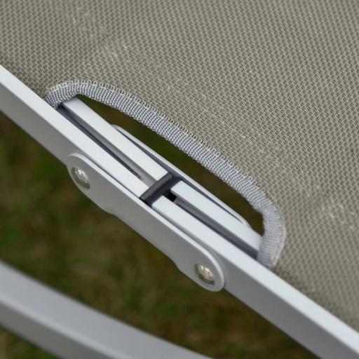 Conjunto de 2 Tumbonas de Jardín Tumbonas Plegables con Marco de Aluminio Texteline para Piscina Patio 165x61x63 cm Gris [6]