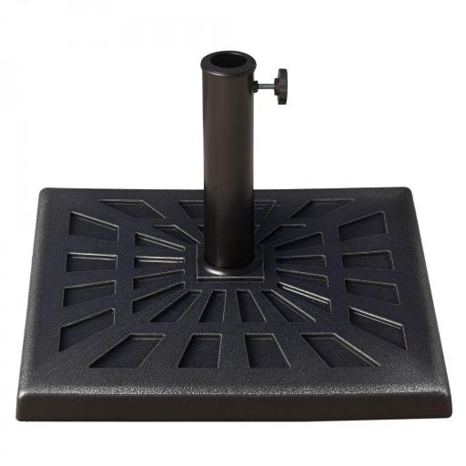 Base para Sombrilla de Resina Peso 15 kg para Poste de Parasol de Ø3,8 cm y Ø4,8 cm para Terraza 47x47x32 cm Bronce [8]