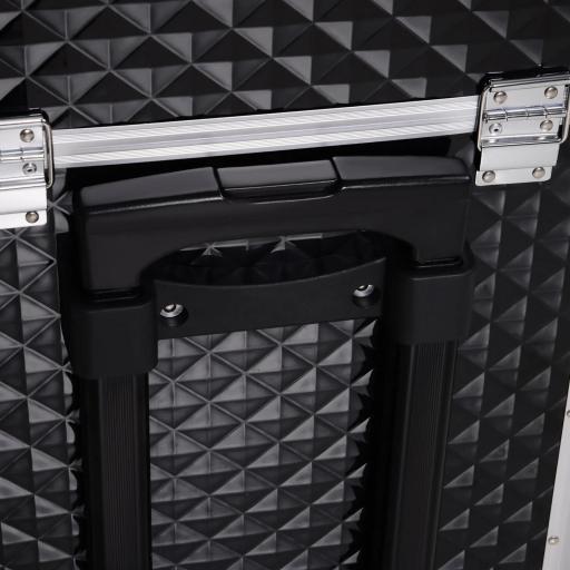 Maletín de Maquillaje Profesional con Cajón Maleta de Maquillaje con Ruedas para Viaje Trabajo 34x25x62 cm Negro [7]