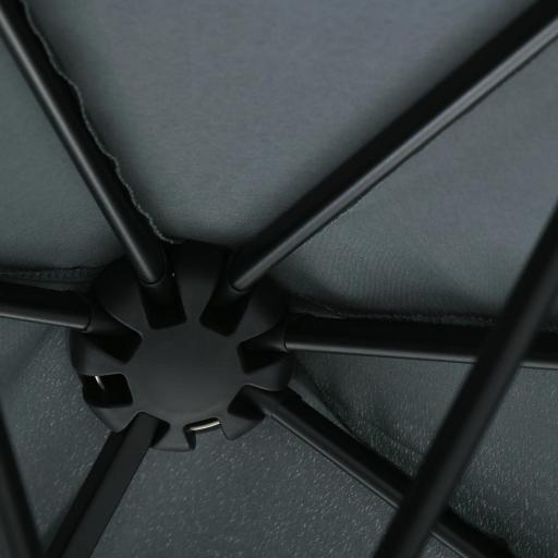 Parasol de Terraza 200x190x240 cm con Manivela Poste de Acero y Base Cruzada Anti-UV para Terraza Balcón Gris [7]