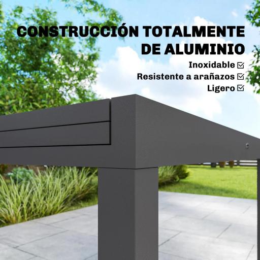 Mesa de Comedor Exterior Extensible 135/270 cm para 6-10 Personas de Aluminio con Tapa de Listones Gris Oscuro [7]