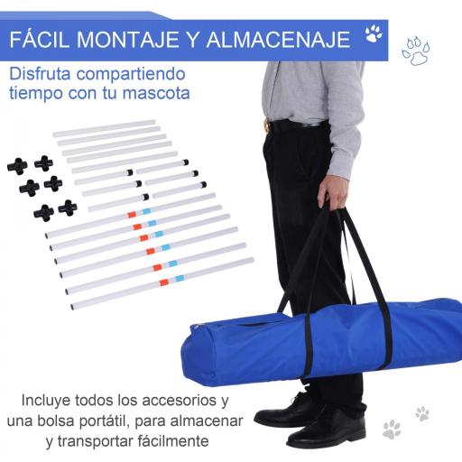 Set de Entrenamiento de Agilidad para Perros con Bolsa de Transporte Incluida 71x67x95 cm Blanco y Naranja [2]