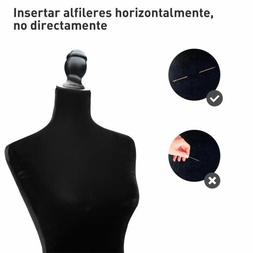 Maniquí de Costura Ajustable a 130-168 cm con Trípode de Madera para Fotografía de Moda Exposición de Prendas Negro [7]