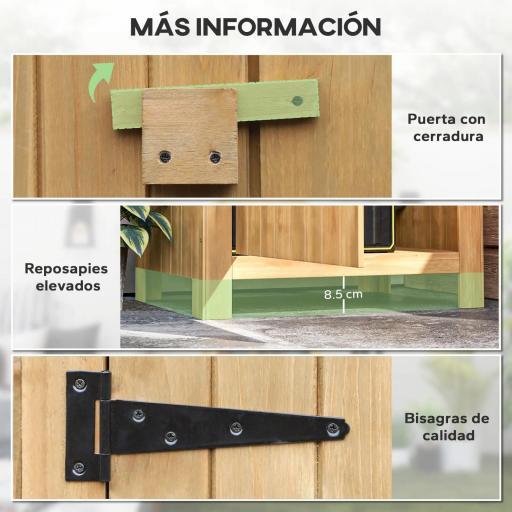 Caseta Jardín Exterior de Madera 77,5x54,2x179,5 cm 0,3 m² para Almacenaje de Herramientas con Estantes Puertas Natural [4]