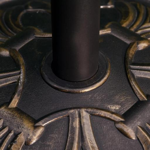 Soporte para Parasol Redondo de HDPE y Cemento Peso 13 kg para Poste de Paraguas de Ø35/38/48 mm Ø48x34 cm Bronce [2]