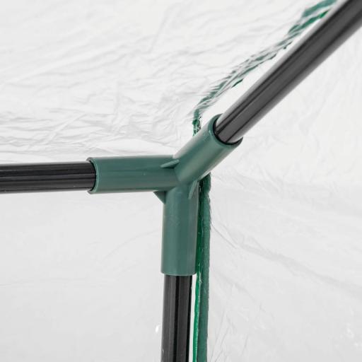 Invernadero de Exterior 120x60x60 cm Invernadero de Jardín con 2 Ventanas Enrollables y Marco de Acero para Cultivo de Plantas Verduras Flores Tomates Transparente [6]