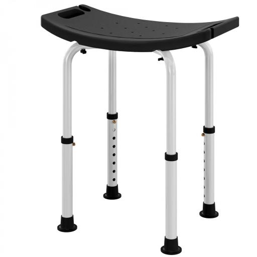 Taburete de Ducha Silla Ducha Personas Mayores con Altura Regulable de Aluminio Antideslizante Carga 135 kg Negro [4]