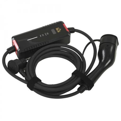 Cargador Coche Eléctrico Tipo 2 3,5kW 5m 6-16A Temporizador 1-12h Enchufe Schuko Pantalla LCD IP65 de Pared Bolsa Negro [12]