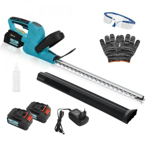 Cortasetos Batería 18V con 2 Baterías de 4000mAh Longitud de Cuchilla de 51 cm Motor sin Escobillas y Cargador Azul [8]