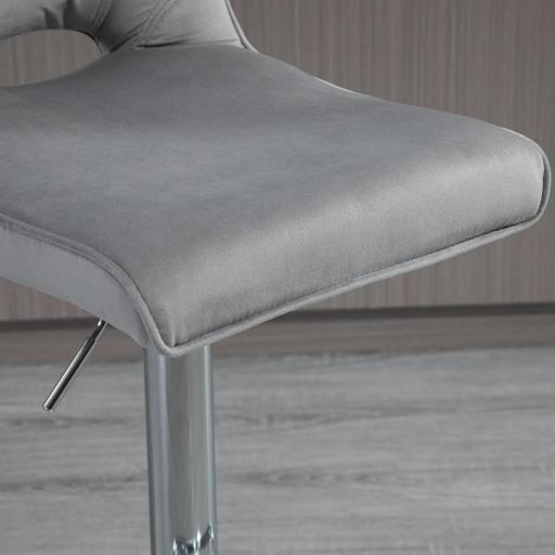Conjunto de 2 Taburetes de Bar Sillas Altas Modernas con Altura Regulable y Asiento Giratoria 41x51x97-117 cm Gris [6]