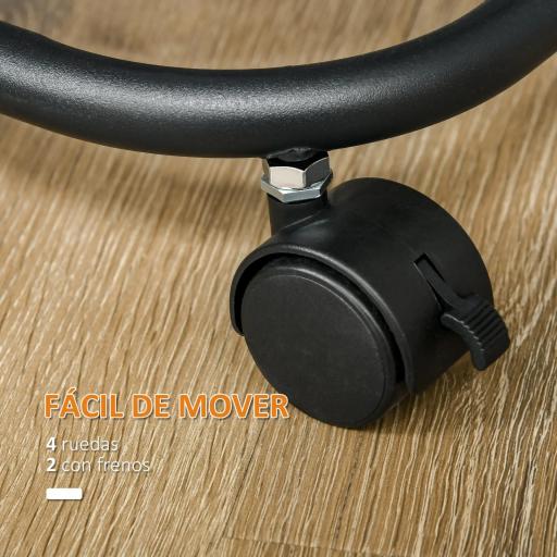 Carrito Auxiliar con Ruedas de 5 Niveles con 4 Cestas de Almacenamiento Giratorias 270° y Bandeja 33x33x77 cm Negro [4]