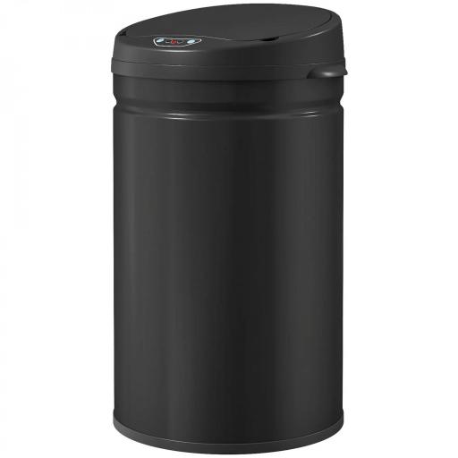 Cubo de Basura Cocina Automático 30 L Sensor Infrarrojo Cierre Automático Antihuellas Acero Inoxidable Negro [9]