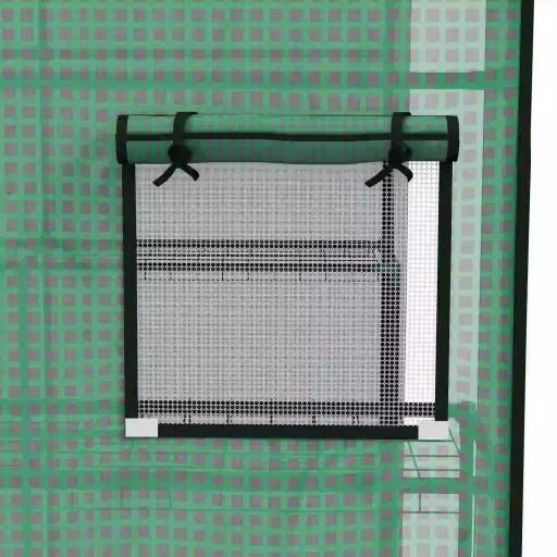 Cubierta de Repuesto de Invernadero 140x143x190 cm con Ventana Puerta con Cremallera Anti-UV Protección de Plantas Verde [7]