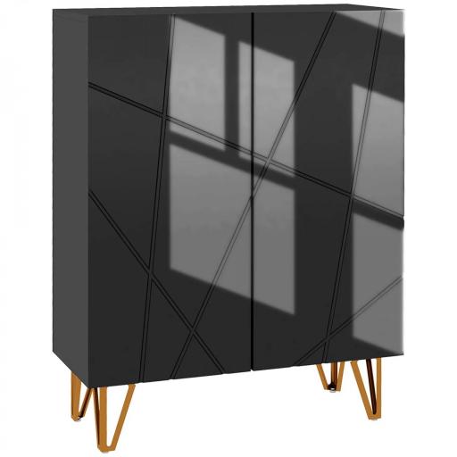 Zapatero de Entrada Recibidor con Estantes Ajustables Cierre Suave para 15-20 Pares de Zapatos 72x31,5x95 cm Negro [10]