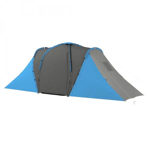 Tienda de Campaña para de 4-6 Personas con 2 Dormitorios Tienda de Camping Impermeable 3000mm 555x225x190 cm Gris y Azul [8]