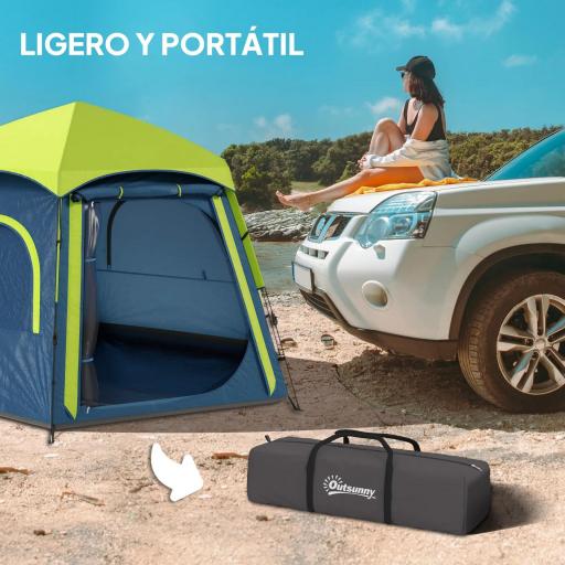 Tienda de Campaña para 4 Personas con Fácil Montaje Protección UV y Bolsa de Transporte 280x240x155 cm Azul [7]