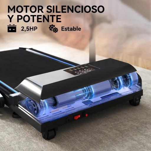 Cinta de Correr Cinta de Andar Plegable 2,5 HP con Pantalla LED Velocidad Ajustable Max. 10 km/h Control Remoto Negro [4]