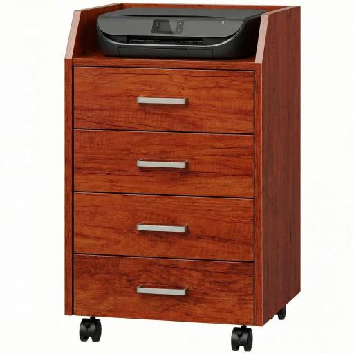 Cajonera de Escritorio con Ruedas Cajonera de Oficina con 4 Cajones Archivador Móvil para Estudio 40x36x65 cm Marrón [10]